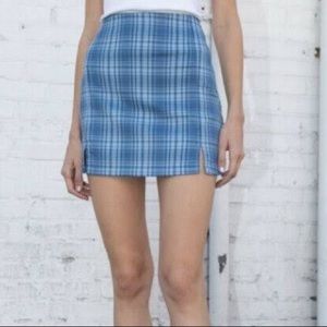 Brandy Melville Plaid Cara Skirt — Blue